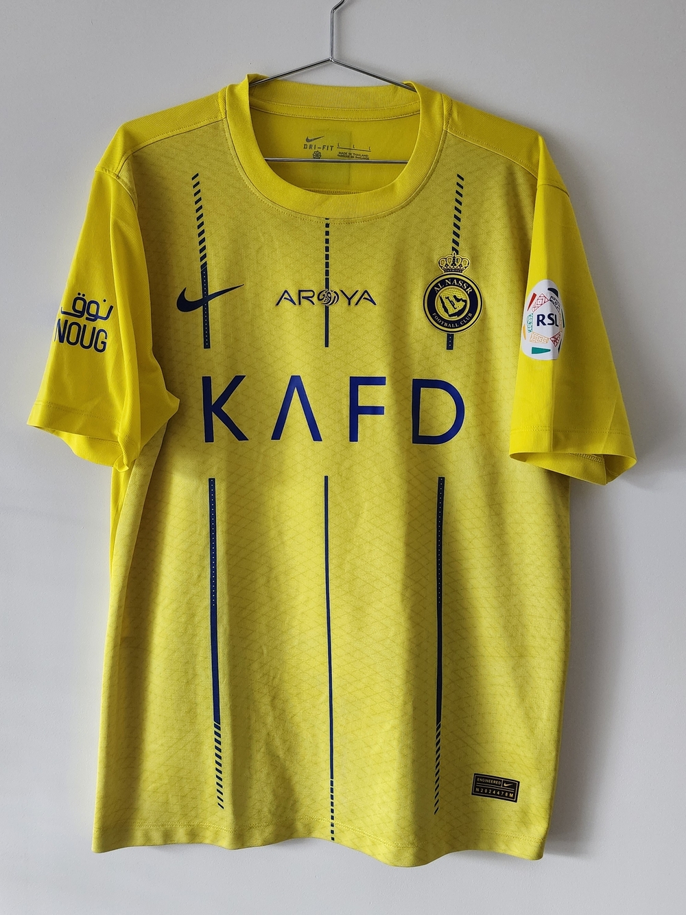 Nike Al-Nassr Ronaldo Jersey Mens Large Yellow Dri-FIT ADV Athletic Sporty